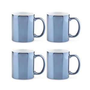Set de 4 mugs en cerámica con acabado metalizado - Landik