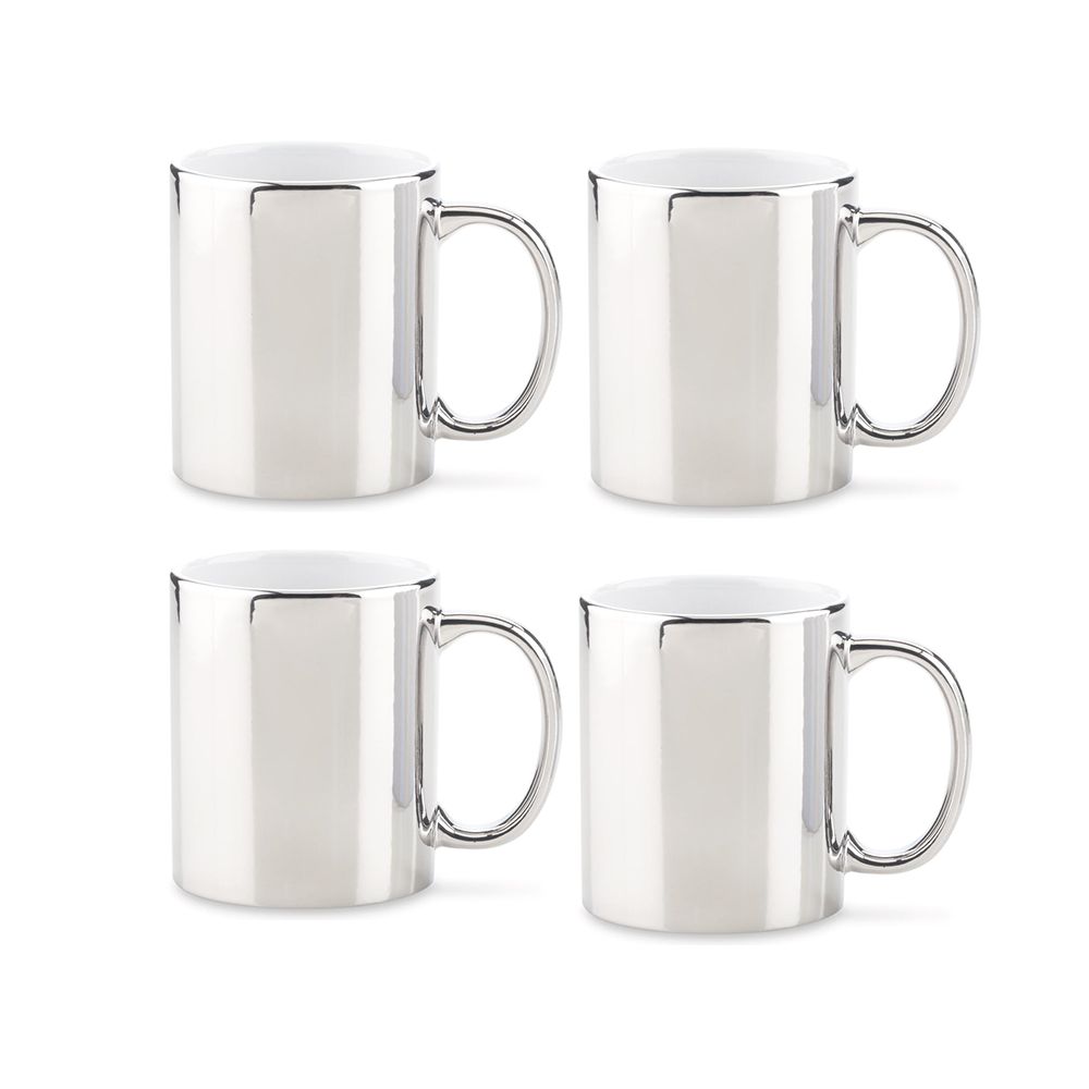 Set de 4 mugs en cerámica con acabado metalizado - Landik - Imagen 4