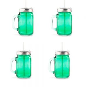 Set de 4 jarras en vidrio Kolors de 15Oz - Landik