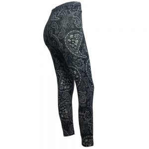 Leggins Unicolor para Mujer en Algodón negro flor peq