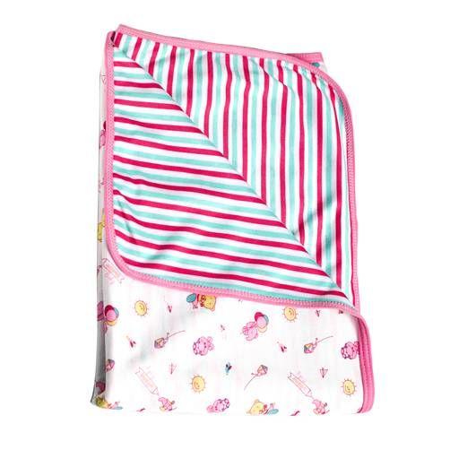 Cobija Doble Faz para bebé 75cm x 100cm avión - rosa - Imagen 2