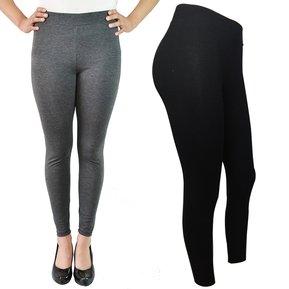 Leggings Unicolor combo X2 Color Negro y Gris oscuro