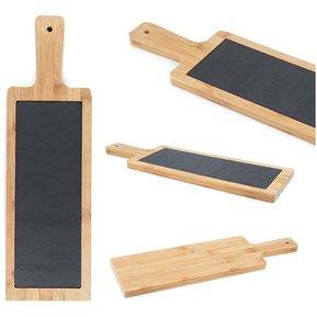 Tabla De Quesos Y Postres En Piedra Pizarra Y Bambú - Landik - Imagen 3