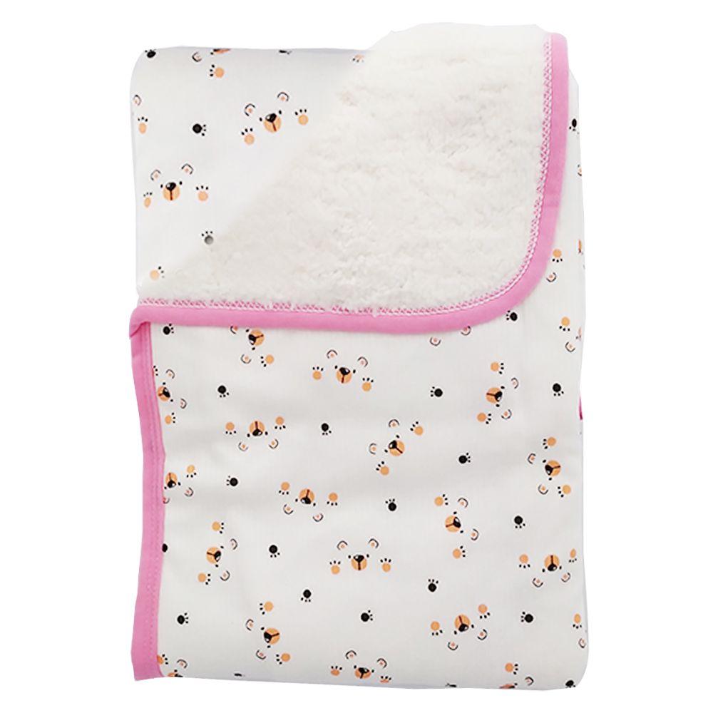 Cobija calientica para bebé 75 cm x 100 cm ositos - rosa