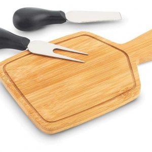 Tabla Para Quesos En Madera Con 2 Utensilios -cajún- Landik