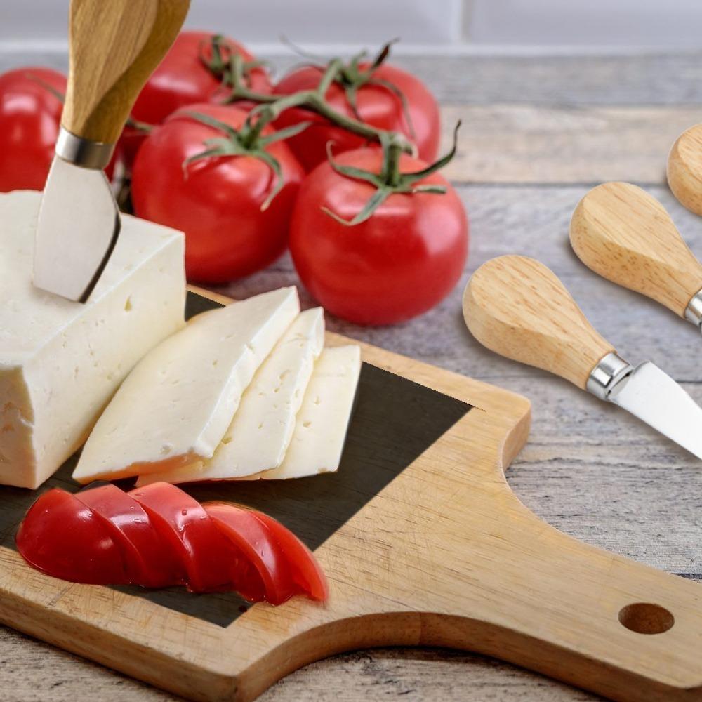 Tabla De Quesos Y Postres En Piedra Y Madera + 4 Utensilios. - Imagen 2