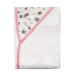 Toalla con capota para bebé 90 cm x 60 cm avión - rosa