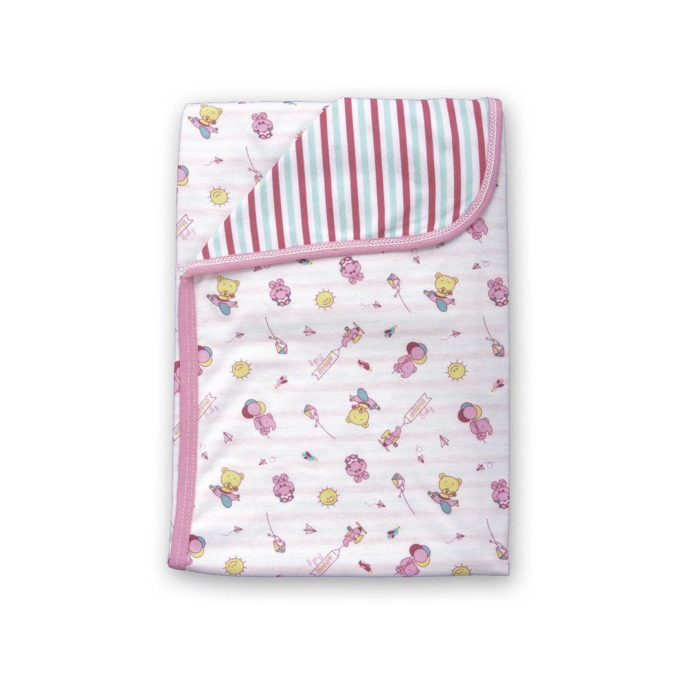 Cobija Doble Faz para bebé 75cm x 100cm avión - rosa