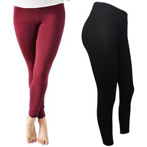 Leggings Unicolor combo X2 MCL Color Negro y Vinotinto