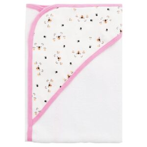 Toalla con capota para bebé 90 cm x 60 cm ositos - rosa