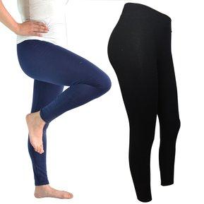 Leggings Unicolor combo X2 MCL para Mujer Negro y Azul Oscuro