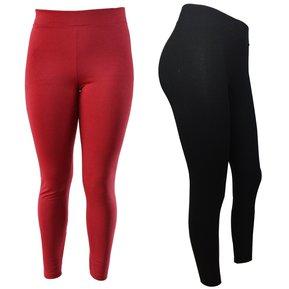 Leggings Unicolor combo X2 MCL para Mujer Negro y Rojo
