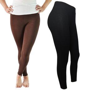 Leggings Unicolor combo X2 Color Cafe y Negro
