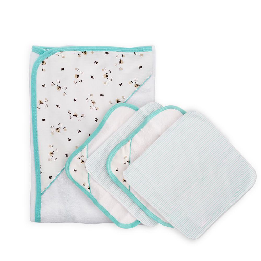 Set de toalla y babitas para bebé 90 cm x 60 ositos - rosa - Imagen 3