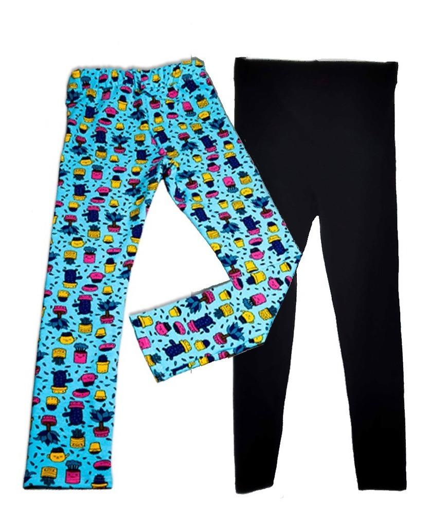 Combo X2 Leggins Niña Talla 14 Negro&catus - Moda Con Locura