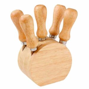 Set de queso en acero con base en madera - Landik