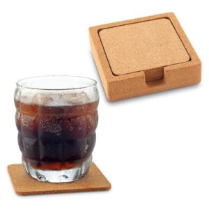 Set De 6 Portavasos En Corcho -incluye Base -landik