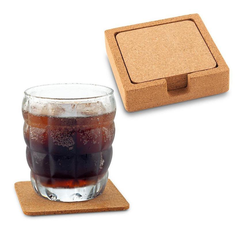 Set De 6 Portavasos En Corcho -incluye Base -landik